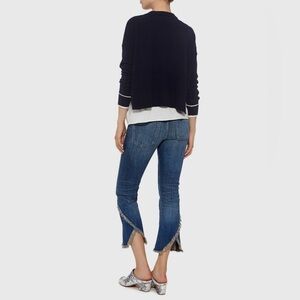 FOR THE REPUBLIC Women's high rise Jeans Frayed Raw Hem Medium Wash Zip Fly